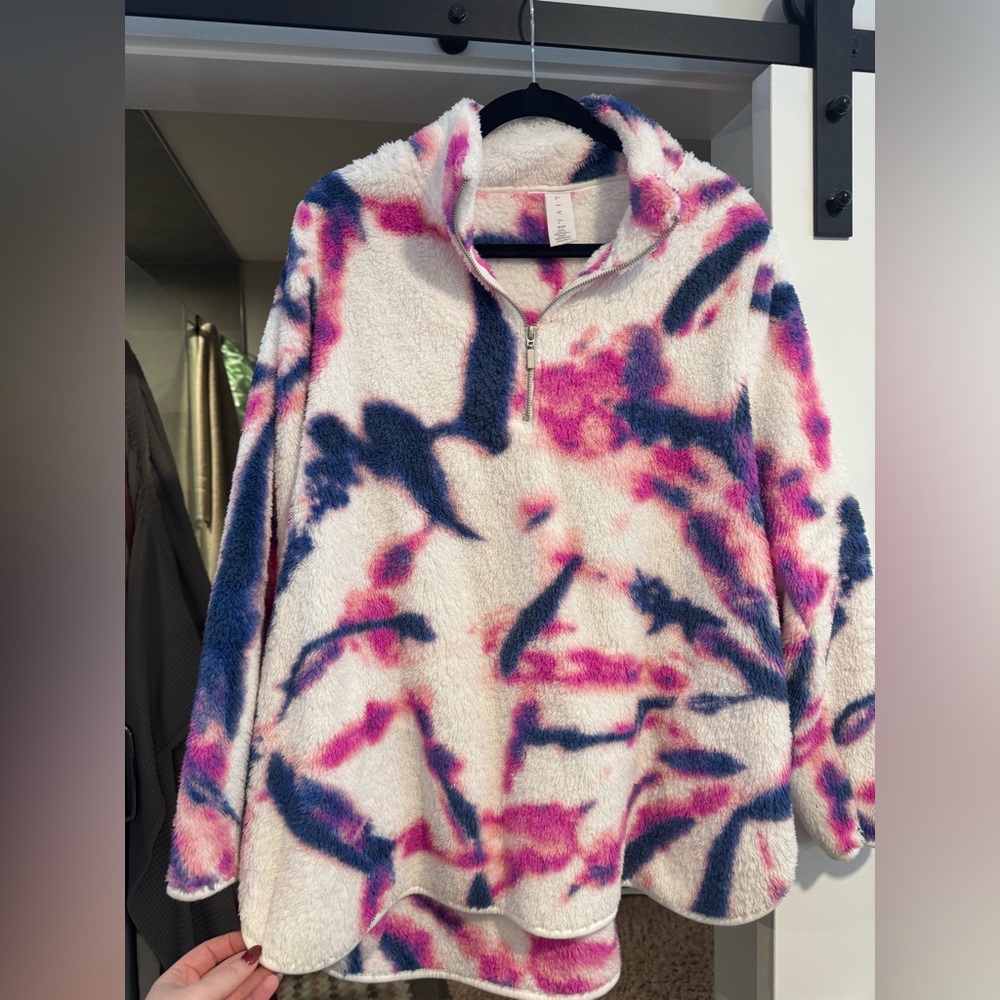 Lane Bryant PLUS LIVI Faux Fur Quarter-Zip